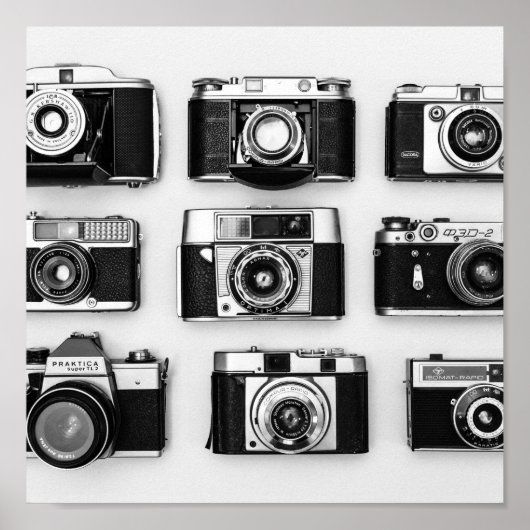Schwarzweißkameras Poster (Vorne)