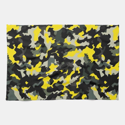 Schwarzweißkampfmuster Geschirrtuch (Horizontal)