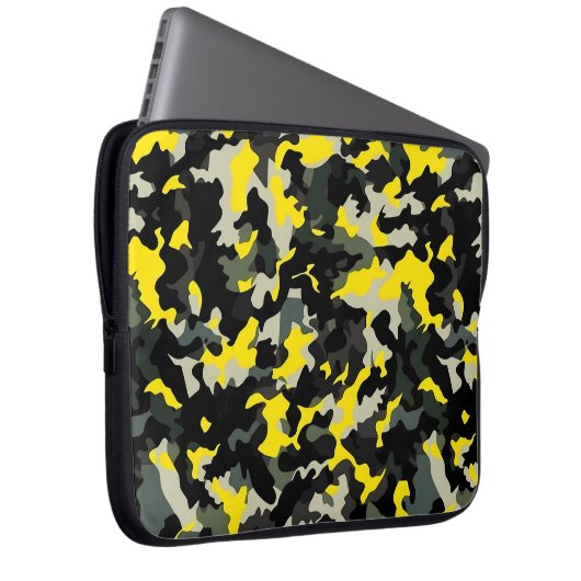 Schwarzweißkampfmuster Laptopschutzhülle (Vorne Rechts)