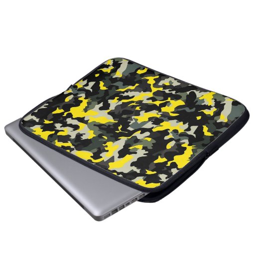 Schwarzweißkampfmuster Laptopschutzhülle (Vorne Knopf)