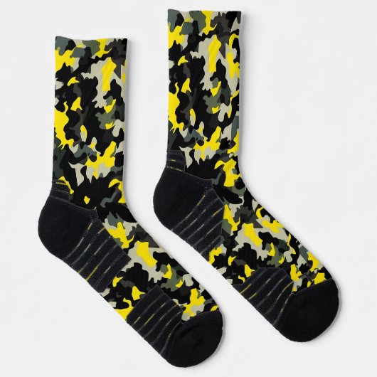 Schwarzweißkampfmuster Socken (Rechts)