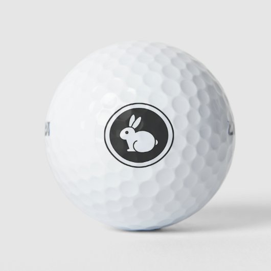 Schwarzweißkaninchen Golfball (Vorderseite)