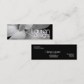 Schwarzweißkarte der Blume Mini Visitenkarte (Vorne/Hinten)