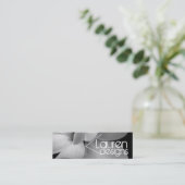 Schwarzweißkarte der Blume Mini Visitenkarte (Stehend Vorderseite)