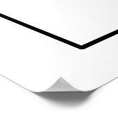 Schwarzweißkarten mit eleganten Schriftzeichen Poster (Ecke)