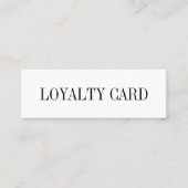Schwarzweißkarten mit minimalistischer Loyalität Mini Visitenkarte (Vorderseite)