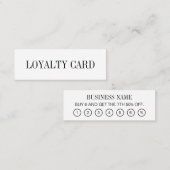 Schwarzweißkarten mit minimalistischer Loyalität Mini Visitenkarte (Vorne/Hinten)