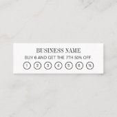 Schwarzweißkarten mit minimalistischer Loyalität Mini Visitenkarte (Rückseite)