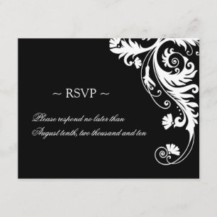 Schwarzweißkarten RSVP Karte