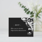 Schwarzweißkarten RSVP Karte (Stehend Vorderseite)
