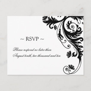 Schwarzweißkarten RSVP Karte