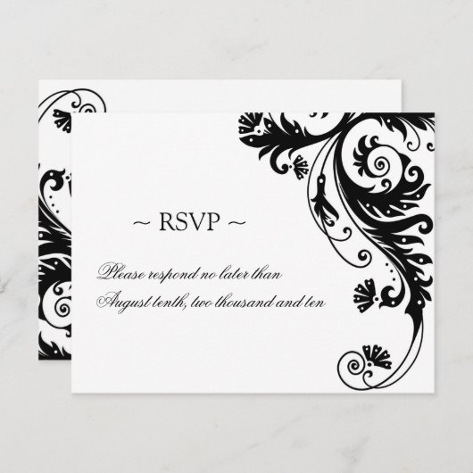 Schwarzweißkarten RSVP Karte (Vorne/Hinten)
