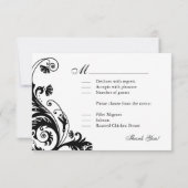 Schwarzweißkarten RSVP Karte (Rückseite)