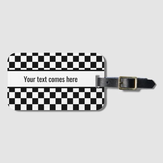 Schwarzweißkarton Gepäckanhänger (Vorderseite (Horizontal))