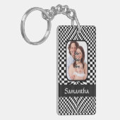 Schwarzweißkarton Schlüsselanhänger (Vorderseite links)