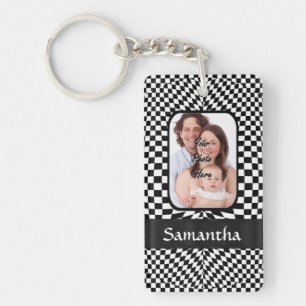 Schwarzweißkarton Schlüsselanhänger