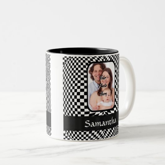 Schwarzweißkarton Zweifarbige Tasse (VorderseiteRechts)