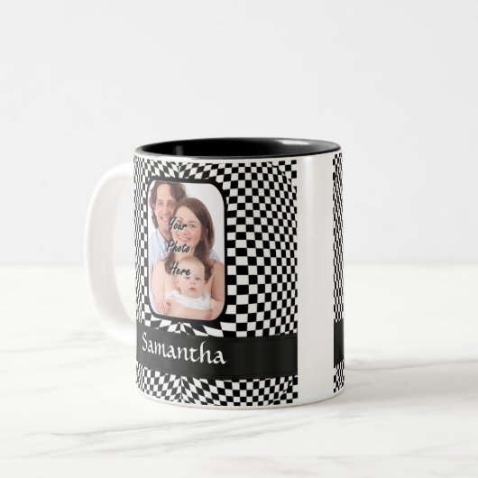 Schwarzweißkarton Zweifarbige Tasse (Vorderseite Links)