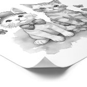 Schwarzweißkätzchen Poster (Ecke)