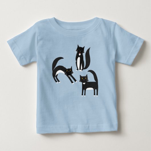 Schwarzweißkatze Baby T-shirt (Vorderseite)
