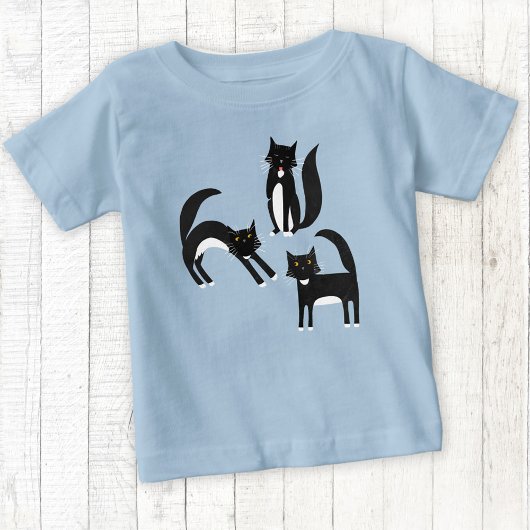 Schwarzweißkatze Baby T-shirt