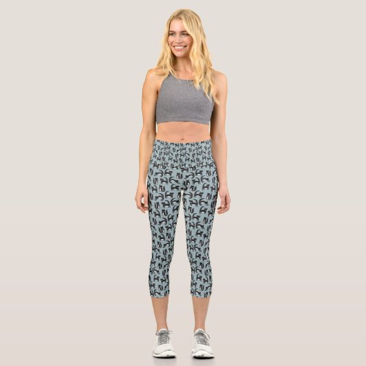 Schwarzweißkatze Capri Leggings (Vorderseite)