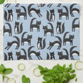 Schwarzweißkatze Geschirrtuch (Gefaltet)