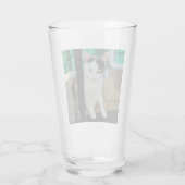 Schwarzweißkatze Glas (Rückseite)