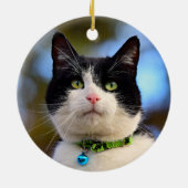 Schwarzweißkatze Keramik Ornament (Hinten)