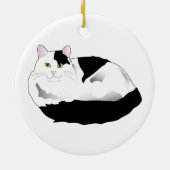 Schwarzweißkatze Keramikornament (Hinten)
