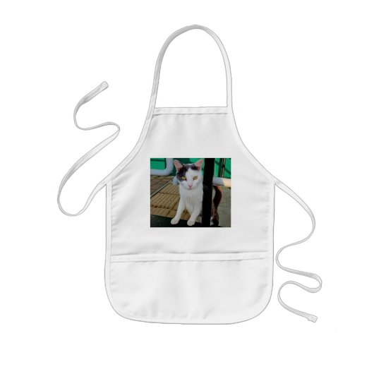 Schwarzweißkatze Kinderschürze (Vorne)