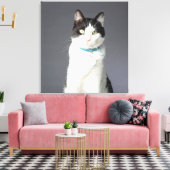 Schwarzweißkatze Leinwanddruck (Insitu (Wohnzimmer))