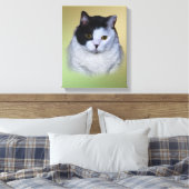 Schwarzweißkatze Leinwanddruck (Insitu (Schlafzimmer))