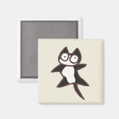 Schwarzweißkatze Magnet (Vorderseite/Rückseite)
