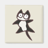 Schwarzweißkatze Magnet (Vorne)