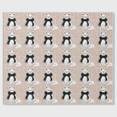 Schwarzweißkatze mit abstrakter Linie Geschenkpapier (Flach)