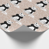 Schwarzweißkatze mit abstrakter Linie Geschenkpapier (Ecke)