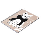 Schwarzweißkatze mit abstrakter Linie Notizblock (Linke Seite)