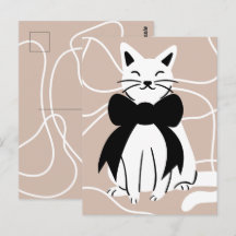 Schwarzweißkatze mit abstrakter Linie