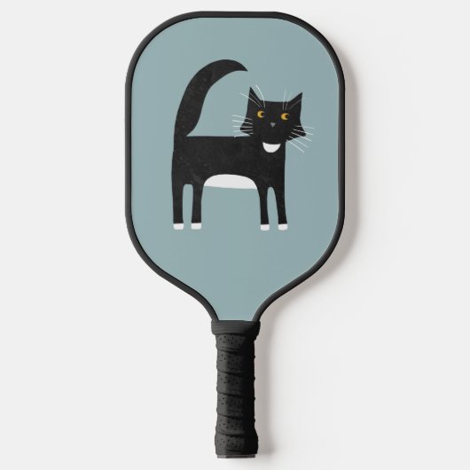 Schwarzweißkatze Pickleball Schläger (Vorderseite)