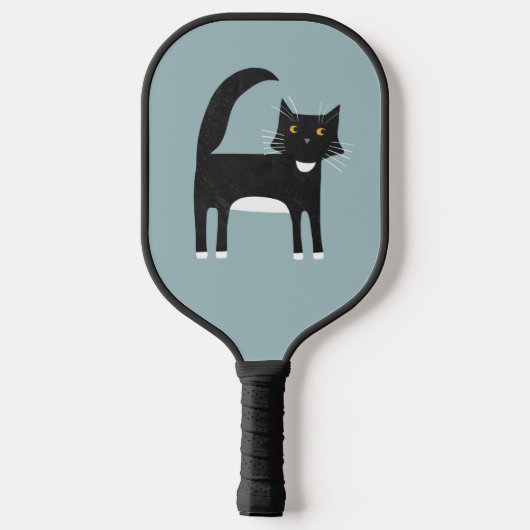 Schwarzweißkatze Pickleball Schläger (Rückseite)