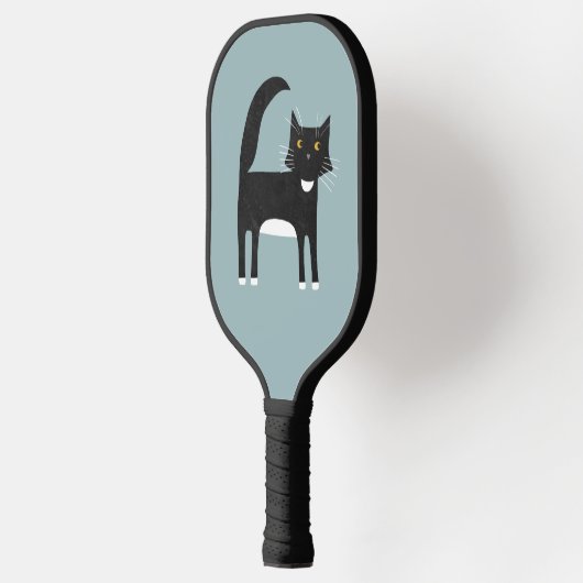 Schwarzweißkatze Pickleball Schläger (Links)