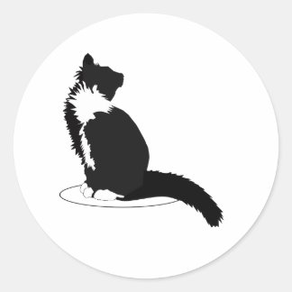 Schwarzweißkatze Runder Aufkleber