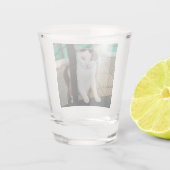 Schwarzweißkatze Schnapsglas (Rückseite)