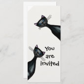 Schwarzweißkatzen Einladung (Vorne/Hinten)