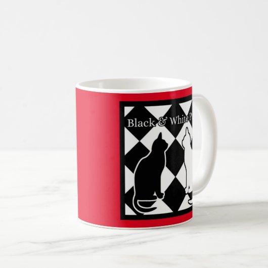 Schwarzweißkatzen Kaffeetasse (VorderseiteRechts)