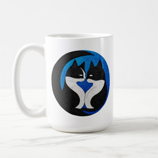 Schwarzweißkatzen Kaffeetasse (Links)