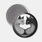 Schwarzweißkatzen Magnet (Vorderseite/Rückseite)