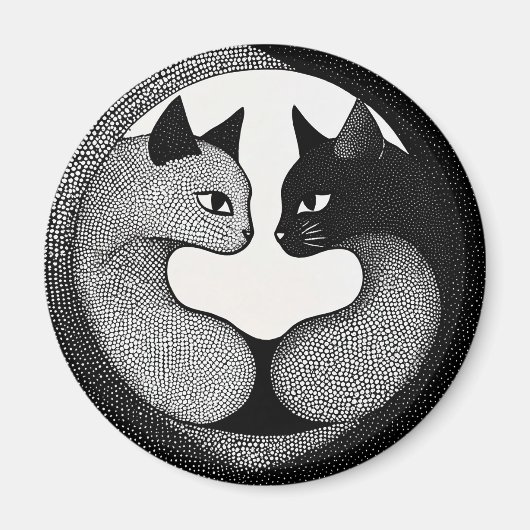 Schwarzweißkatzen Magnet (Vorne)