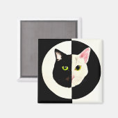 Schwarzweißkatzen sehen sich Yin und Yang gegenübe Magnet (Vorderseite/Rückseite)